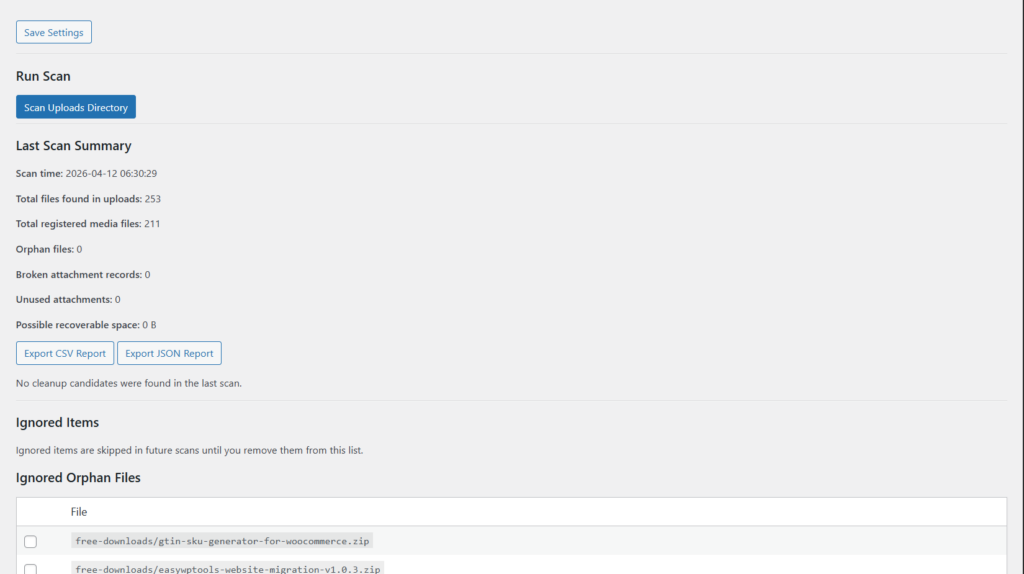 WordPress optimization plugin, clean unused media in WordPress, remove orphan files WordPress,