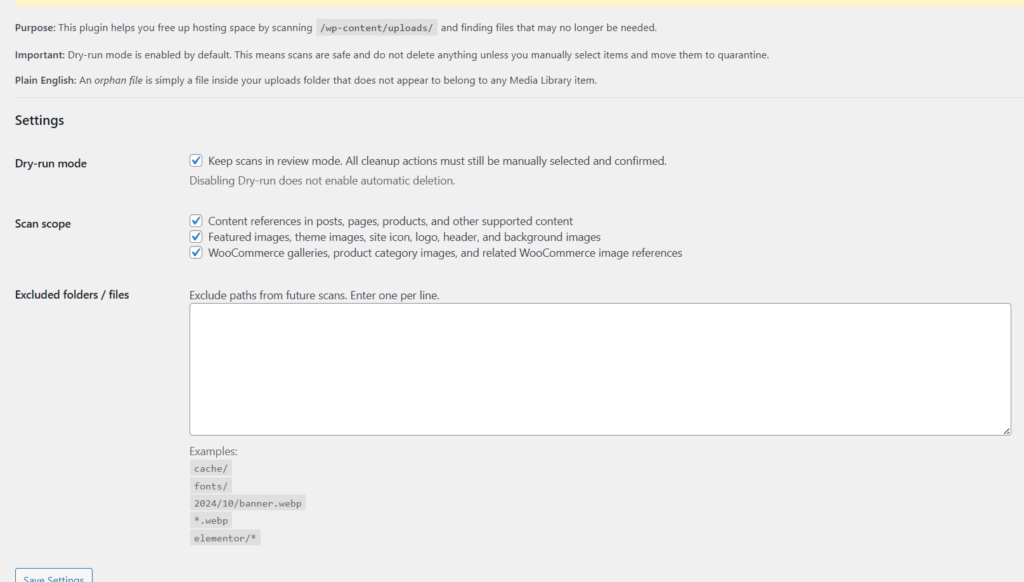 free up space in WordPress, free up space plugin, free up storage space plugin, delete unused files plugin